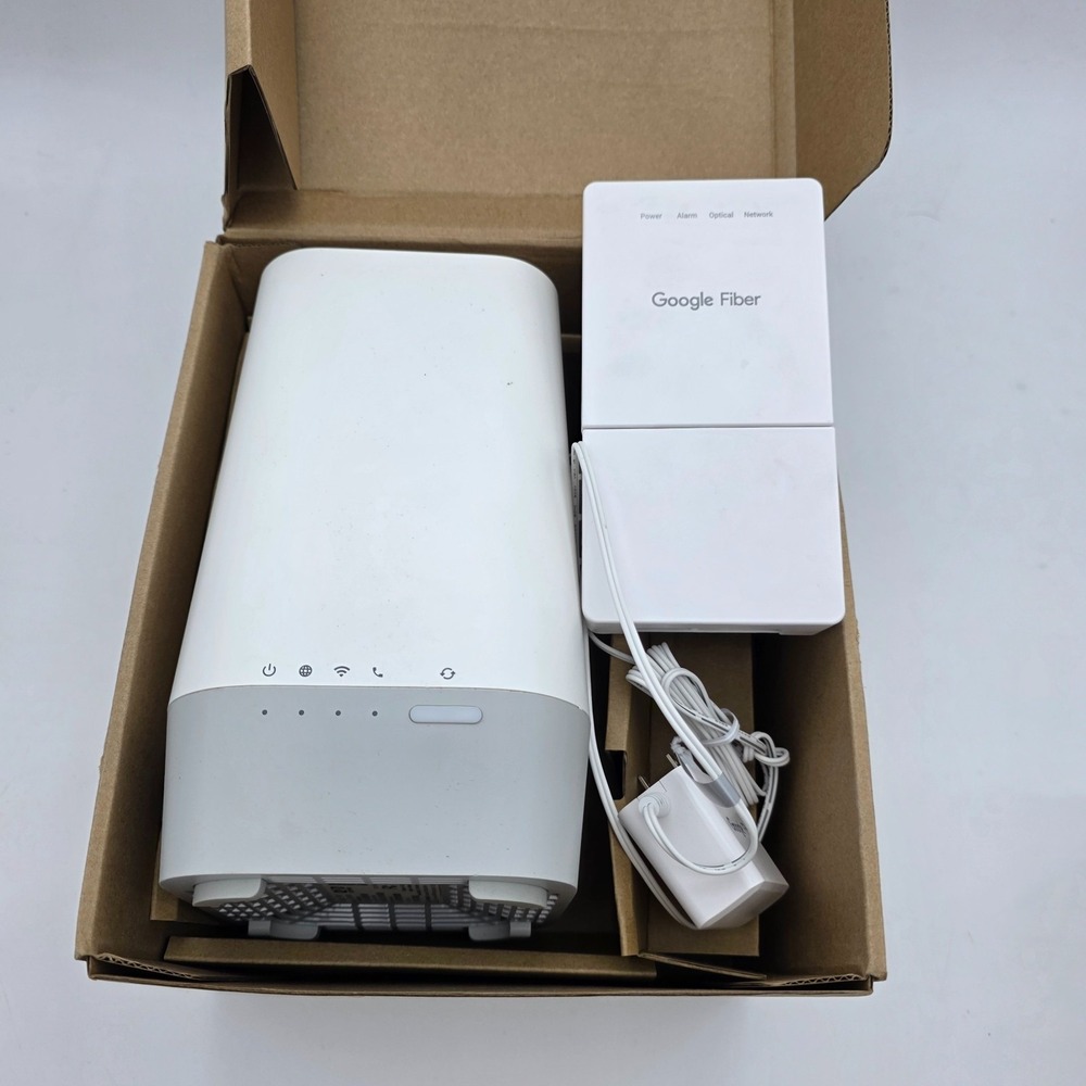 Google Fiber Network Internet Wifi 6 2Gig Router Gateway GFRG300 With Cables